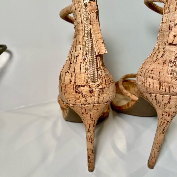 Bebe Cork Ankle Strap Dressy Heels 8.5 - Picture 6 of 14